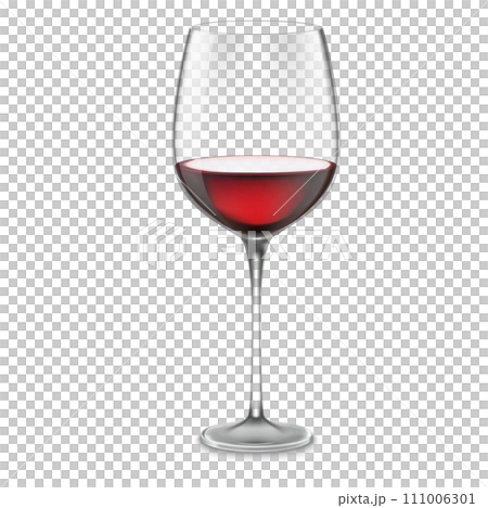 Transparent wineglass with red wine. 111006301