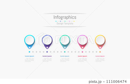 Infographic 5 options design elements for your business data. Vector Illustration. 111006474