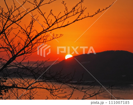 万葉の岬から見る播磨灘の夕景 万葉の岬から見る播磨灘の夕景 111007185