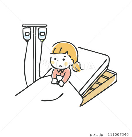 入院する子供のイラスト 111007346