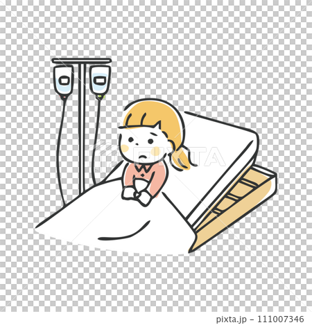 入院する子供のイラスト 111007346