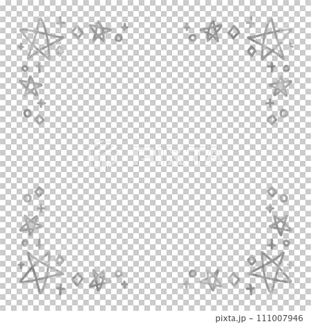 單色水彩星方形框架 111007946