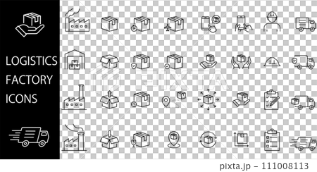 物流と工場アイコンセット 物流と工場アイコンセット 111008113