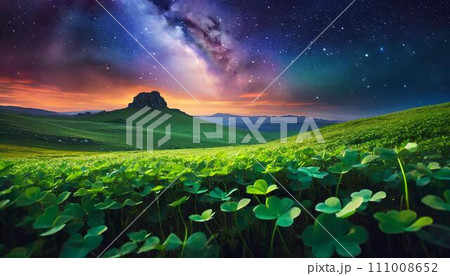 クローバーの風景 AI生成画像 クローバーの風景 AI生成画像 111008652