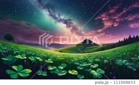 クローバーの風景 AI生成画像 クローバーの風景 AI生成画像 111008653