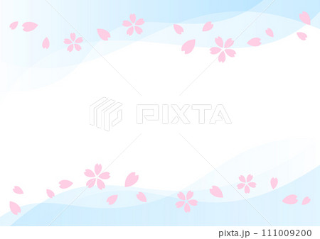 かわいい桜の花と花びらの背景 111009200