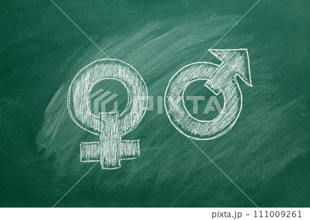 Female and male gender symbols 111009261