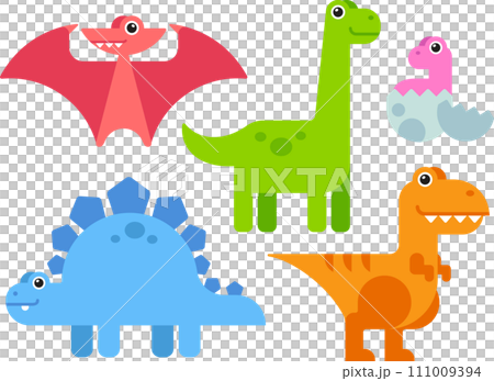 Cute Cartoon Dinosaurs Set 111009394