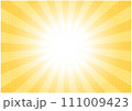 黄色とドットの放射状背景素材 111009423