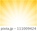 黄色とドットの放射状背景素材 111009424