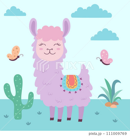 cute card with llama 111009769