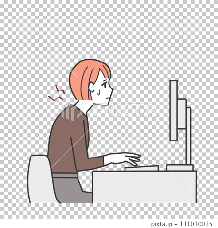 姿勢が悪い事務員 111010015