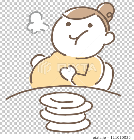 Full stomach woman illustration 111010026