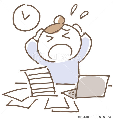 仕事で焦る女性 仕事で焦る女性 111010178