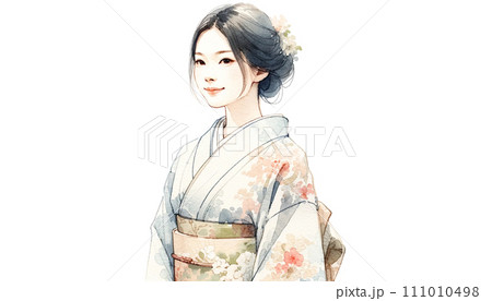 着物の女性のイラスト素材 [111010498] - PIXTA