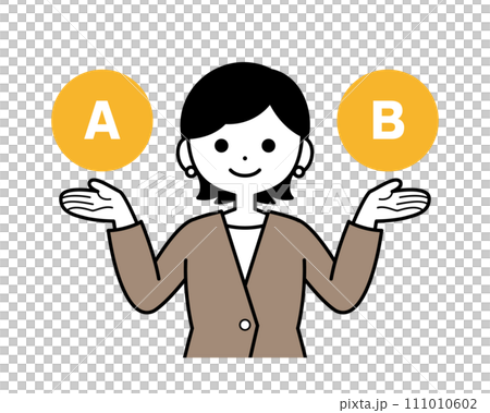 穿西裝的女人比較 A 和 B 111010602