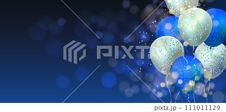 Blue bokeh background with balloons Blue bokeh background with balloons 111011129