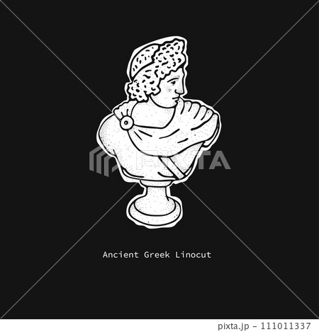 Ancient Greek linocut of a Roman woman philosopher Ancient Greek linocut of a Roman woman philosopher 111011337