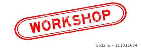 Grunge red workshop word rubber seal stamp on white background 111011674