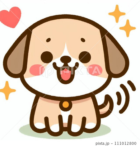 アニマル　可愛い　犬　イラスト 111012800