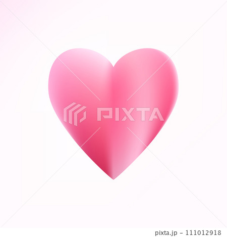 Realistic pink heart icon. 3D heart shape. Vector illustration EPS 10. Realistic pink heart icon. 3D heart shape. Vector illustration EPS 10. 111012918