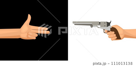 No war gestures concept hand holding gun 111013138
