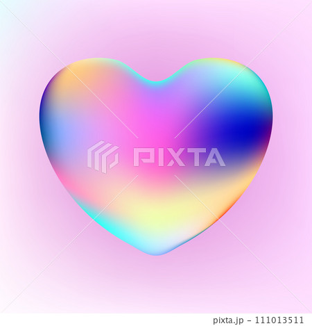 Holographic heart. Fluid liquid chrome heart shape. 3d y2k Holographic heart. Fluid liquid chrome heart shape. 3d y2k 111013511