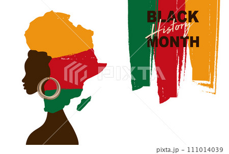 National Black History Month. Holiday concept. Template for background, banner, card, poster with text inscription. African American History. Celebrated annually in February in the USA and Canada 111014039