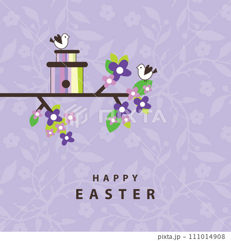 Easter card, birds, background floral design, decorative template Easter card, birds, background floral design, decorative template 111014908
