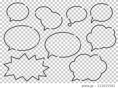A set of speech bubbles in various shapes (with breaks) A set of speech bubbles in various shapes (with breaks) 111015581