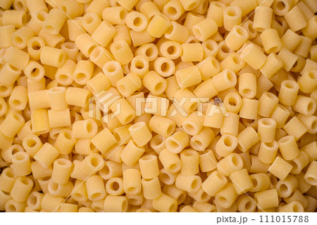 Delicious ditali pasta from durum wheat with salt and spices 111015788