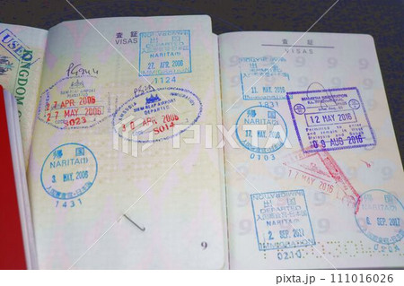 パスポートとスタンプ、査証 111016026