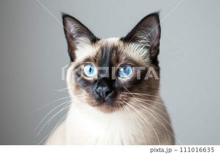 AI-generated content. Siamese cat mesmerizing gaze AI-generated content. Siamese cat mesmerizing gaze 111016635