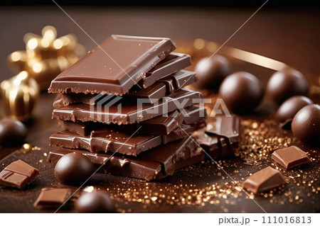 積み重ねたチョコレート 111016813
