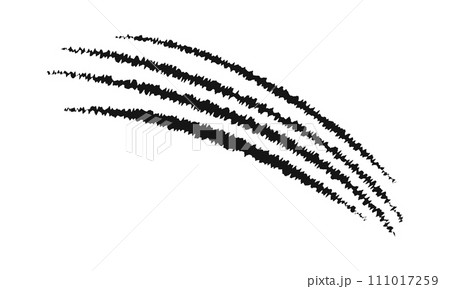 Scratch claw marks. Tiger, bear, wolf, panther, dragon, dinosaur, monster, werewolf talons trace isolated on white background. Scary torn scar. Wild animals scratches track 111017259