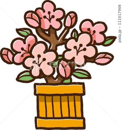 ひな祭りの桃の花のイラスト 111017906