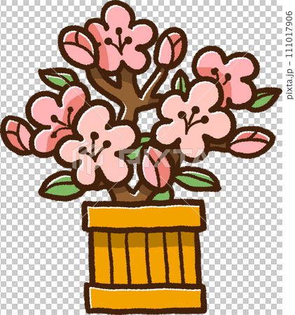 ひな祭りの桃の花のイラスト 111017906