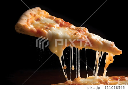 チーズがとろけるピザ2　AI生成画像 111018546