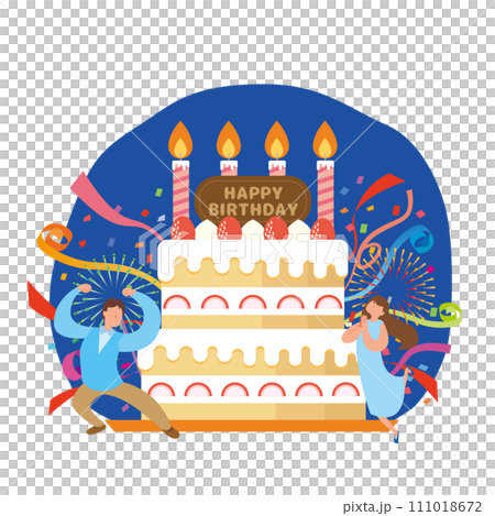 夫婦慶祝生日蛋糕 111018672