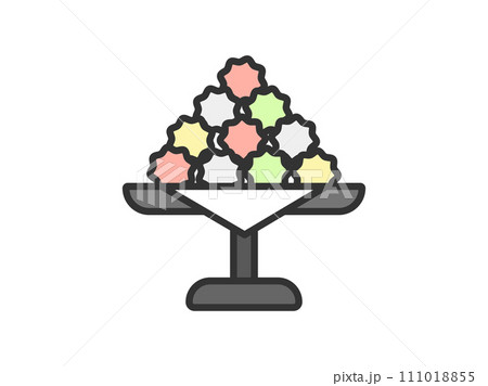 ひなあられのアイコン（線画カラー）のイラスト 111018855