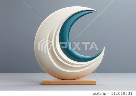 Close-up, 3d mockup of beautiful beach logo,icon,nature background, Generative AI 111019331