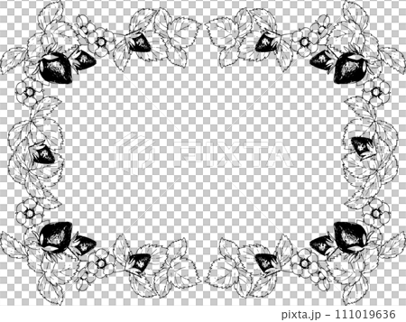 Strawberry frame 2 drawn with a pen 111019636