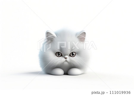 Close-up, 3d mockup of abstract cat with minimal background, Generative AI 111019936
