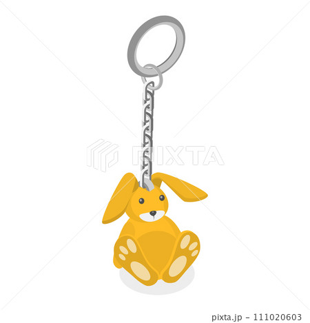 3D Isometric Flat Vector Set of Keychains. Item 1 111020603