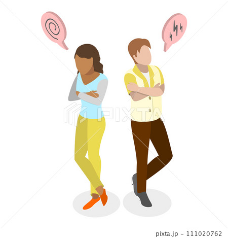 3D Isometric Flat Vector Set of Man and Woman Couple. Item 2 111020762