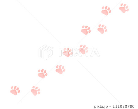 可愛いピンクの猫の足跡 111020780