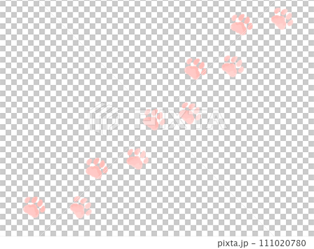 可愛いピンクの猫の足跡 111020780
