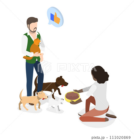 3D Isometric Flat Vector Illustration of Social Help. Item 3 3D Isometric Flat Vector Illustration of Social Help. Item 3 111020869