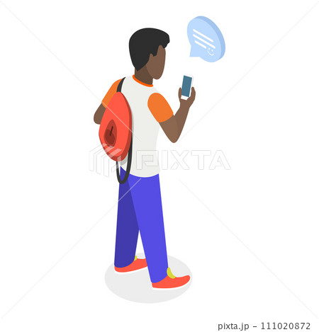 3D Isometric Flat Vector Illustration of Chatting People. Item 1 111020872