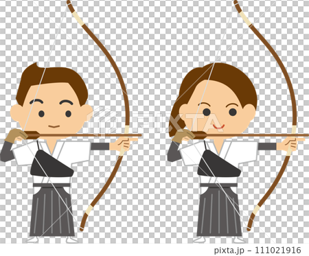 Image illustration of archery players (men and women set) 111021916